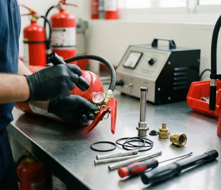 Technical fire extinguisher servicing & supply activity on site