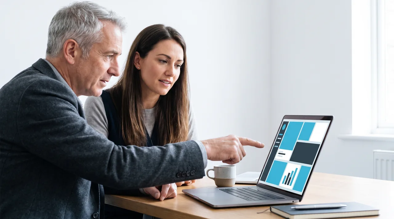 Identity Pixel consultant reviewing digital performance with a business owner