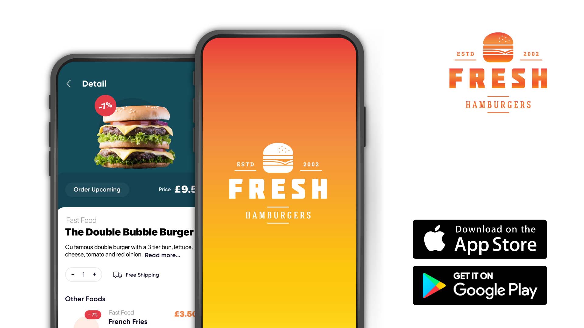 The Fresh Burgers App brought to you by Identity Pixel - App Design & Development in Essex