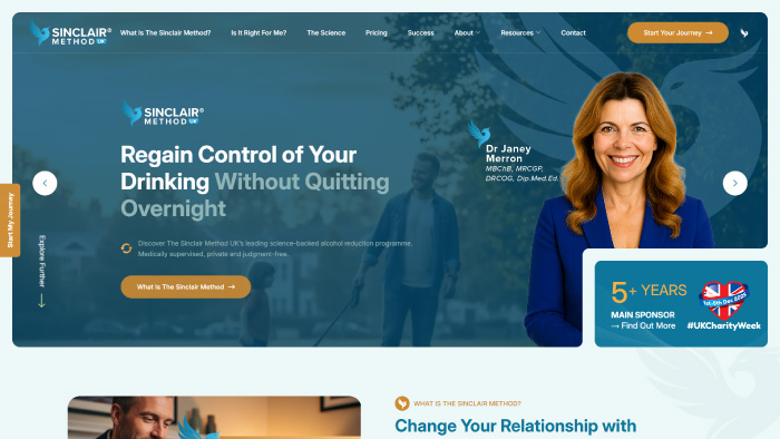 Professional Web Design in Essex for The Sinclair Method UK