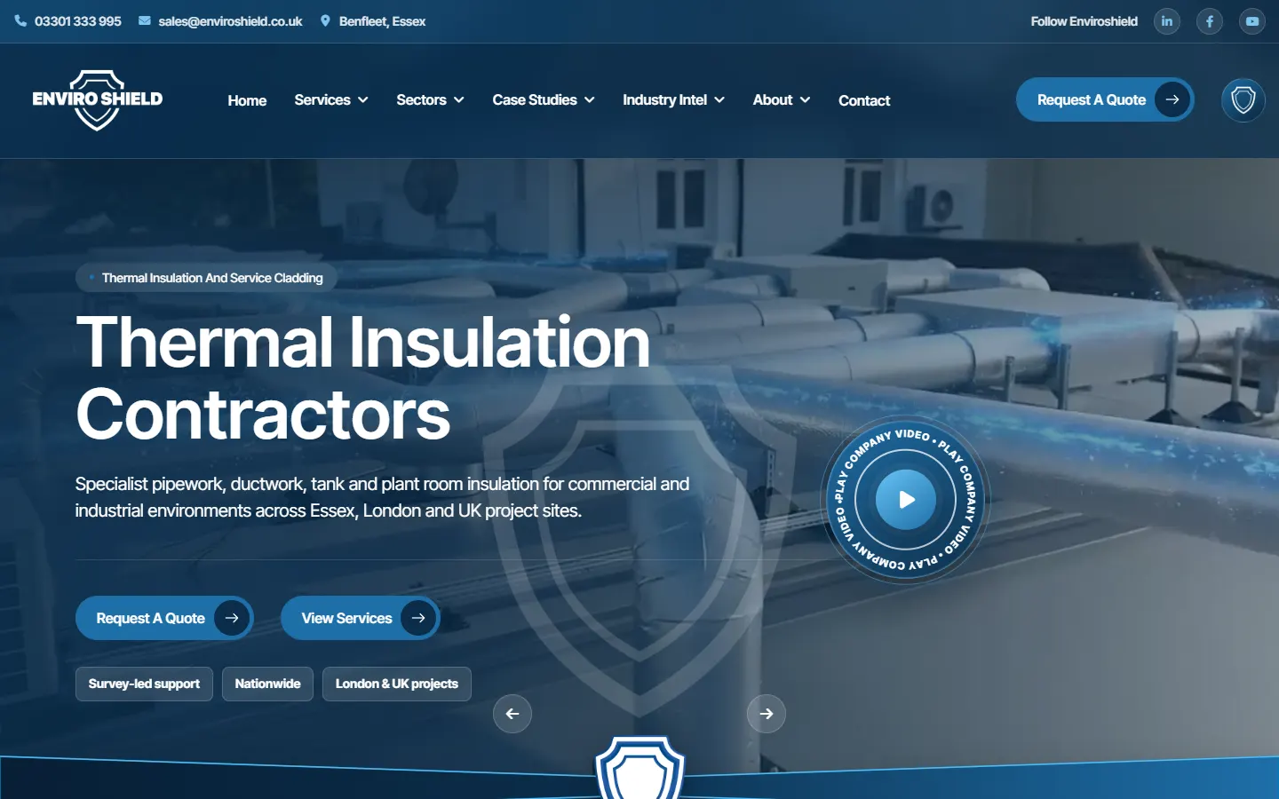 The refreshed Enviroshield home page designed and developed by Identity Pixel