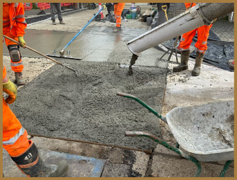 Concrete Pouring on Construction Site